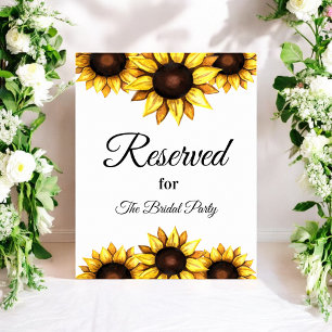 Tournesol Réservé Blanc Jaune Affiche Signalétique