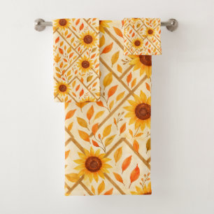 Tournesol rétro et aquarelle rustique