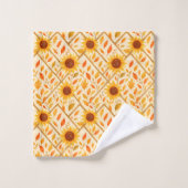 Tournesol rétro et aquarelle rustique (Gant de toilette)
