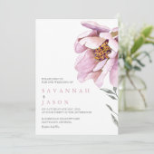 Tournesol rose minimaliste | FAIRE-PART DE MARIAGE (Debout devant)