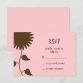 Tournesol RSVP sur rose (Devant / Derrière)