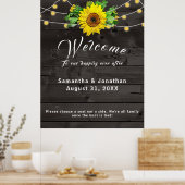Tournesol rustique avec lumières Poster Mariage (Cuisine)
