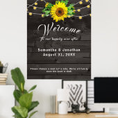 Tournesol rustique avec lumières Poster Mariage (Bureau à domicile)