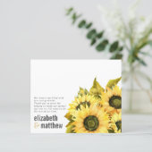 Tournesol Rustique | Carte de Remerciement de Mari (Debout devant)