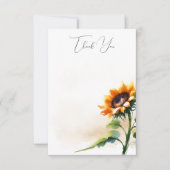 Tournesol rustique carte de remerciements (Devant)