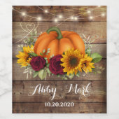 Tournesol rustique, Citrouille et Étiquette de vin (Étiquettes simples)
