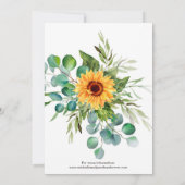 Tournesol rustique Couleurs d'automne Faire-part d (Dos)