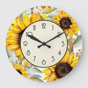 Tournesol rustique Décor Grande horloge