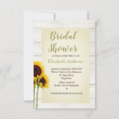 Tournesol Rustique Douche nuptiale Invitation (Devant)