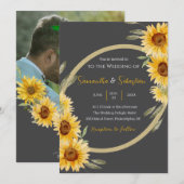 Tournesol rustique Élégant mariage Invitation (Devant / Derrière)