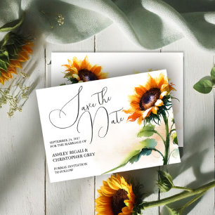 Tournesol Rustique Enregistrer La Date Carte Posta