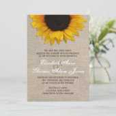 Tournesol rustique et Faire-part de mariage Burlap (Debout devant)