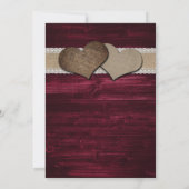 Tournesol rustique et mariage bourgogne invitation (Dos)