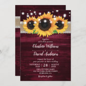 Tournesol rustique et mariage bourgogne invitation (Devant / Derrière)