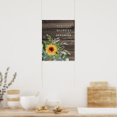 Tournesol rustique Mariage Affiche de bienvenue Co (Cuisine)