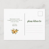 Tournesol rustique | Nouveau Faire-part de déplace (Dos)