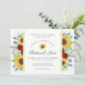 Tournesol rustique Rose Faire-part de mariage de v (Debout devant)