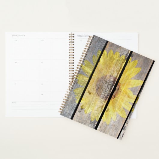 Tournesol Rustique Sur Bois (Devant avec enveloppe)