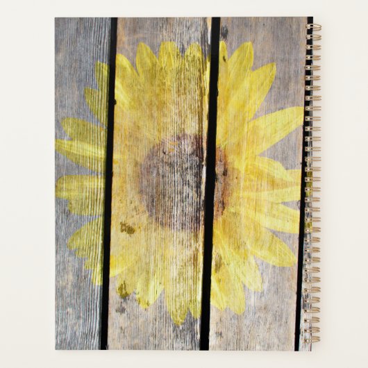 Tournesol Rustique Sur Bois (Dos)