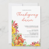 Tournesol Rustique Thanksgiving Dîner Invitation (Devant)