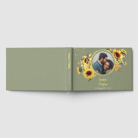 Tournesol Sage Vert Élégant Photo Or (Complet)