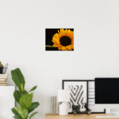 Tournesol sur affiche noire (Bureau à domicile)