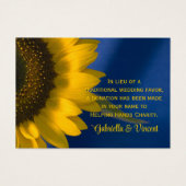 Tournesol sur Blue Mariage Charity Carte Favoriser (Devant)