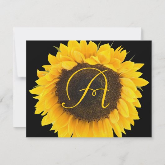 Tournesol sur carte de réponse noire (Devant)