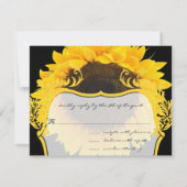 Tournesol sur carte de réponse noire (Dos)