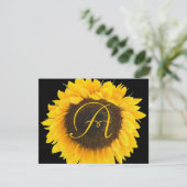 Tournesol sur carte de réponse noire (Debout devant)