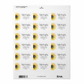 Tournesol sur le côté des Étiquettes de adresse (Feuille entière)