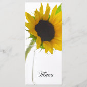 Tournesol sur le menu Mariage blanc (Devant)