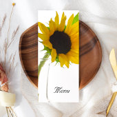 Tournesol sur le menu Mariage blanc