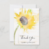 Tournesol sur Merci d'aquarelle Mariage blanc (Devant)