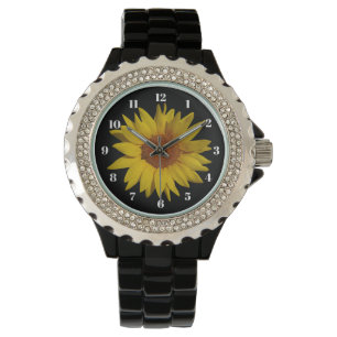 Tournesol sur montre noire