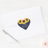 Tournesol sur Sticker Coeur Mariage bleu (Enveloppe)
