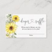 Tournesol vert blanc carte de tombola de couche ja (Devant)