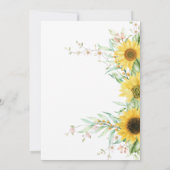 Tournesol vert Lune de miel Douche Invitation (Dos)