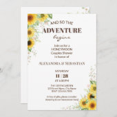 Tournesol vert Lune de miel Douche Invitation (Devant / Derrière)