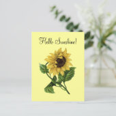Tournesol vintage jaune - Carte postale (Debout devant)