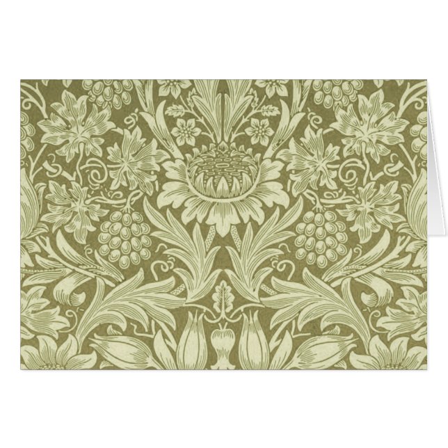 Tournesol William Morris Vintage Olive Damask (Devant horizontal)
