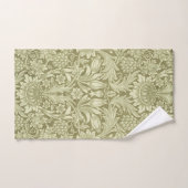 Tournesol William Morris Vintage Olive Damask (Serviette à main)