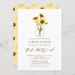 Tournesols à Mason Jar Invitation Bat mitzvah<br><div class="desc">Invitation de Bat mitzvah fantaisiste avec des tournesols jaunes dans un bocal de mason aux papillons. Cette invitation à la Bat mitzvah florale est entièrement personnalisable.</div>