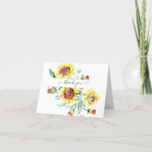 Tournesols aquarelle personnalisés merci ca