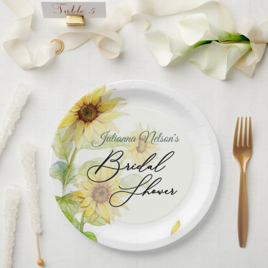 Tournesols assiettes en papier (Mariage)