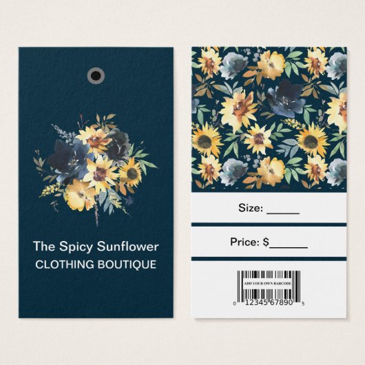 Tournesols avec étiquettes de prix à code-barres (Devant & derrière)