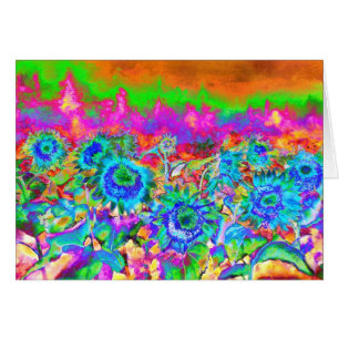 Tournesols bleus rétro