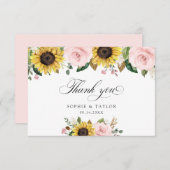 Tournesols Blush rose Mariage Merci (Devant / Derrière)