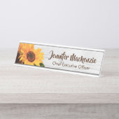 Tournesols Bureau joyeux Plaque de nom de l'enseig (Devant)