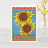 Tournesols, carte de voeux (Fleur jaune)
